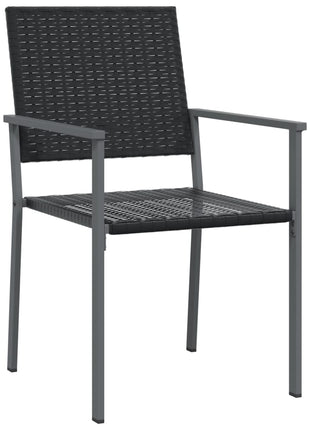 Tuinstoelen 2 st 54x62,5x89 cm poly rattan zwart