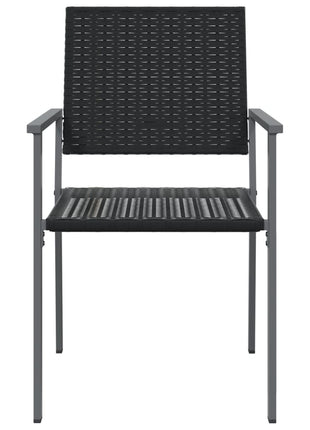 Tuinstoelen 2 st 54x62,5x89 cm poly rattan zwart