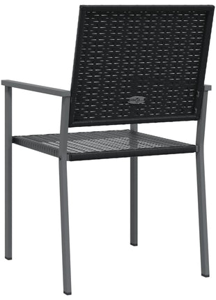 Tuinstoelen 2 st 54x62,5x89 cm poly rattan zwart