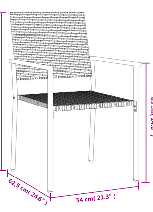 Tuinstoelen 2 st 54x62,5x89 cm poly rattan zwart