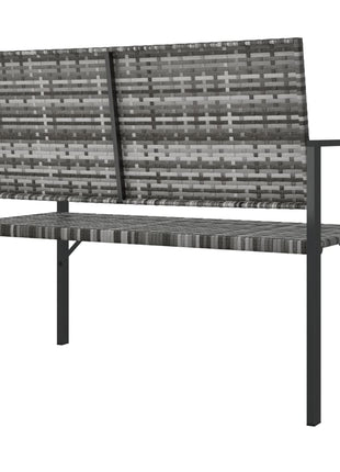 Tuinbank 2-Zits Poly Rattan Grijs