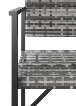 Tuinbank 2-Zits Poly Rattan Grijs