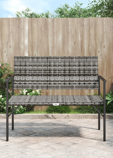 Tuinbank 2-Zits Poly Rattan Grijs