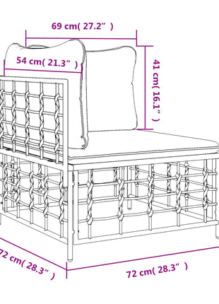 Tuinhoekbank Met Donkergrijze Kussen Poly Rattan