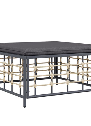 Tuinvoetenbank Met Kussen Poly Rattan