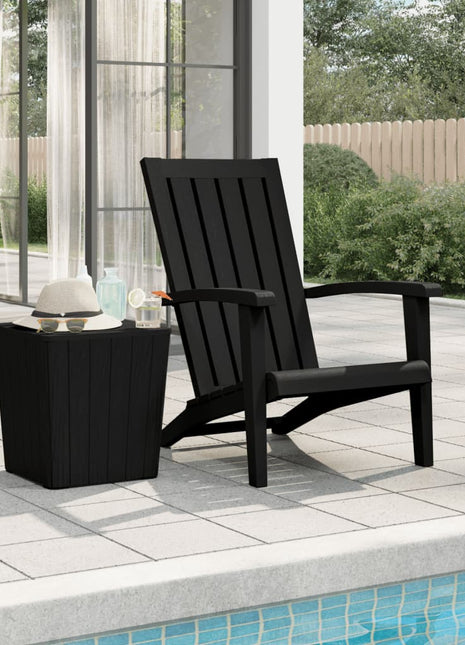 Tuinstoel Adirondack polypropeen zwart