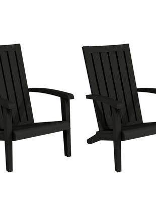 Tuinstoelen 2 st Adirondack polypropeen zwart