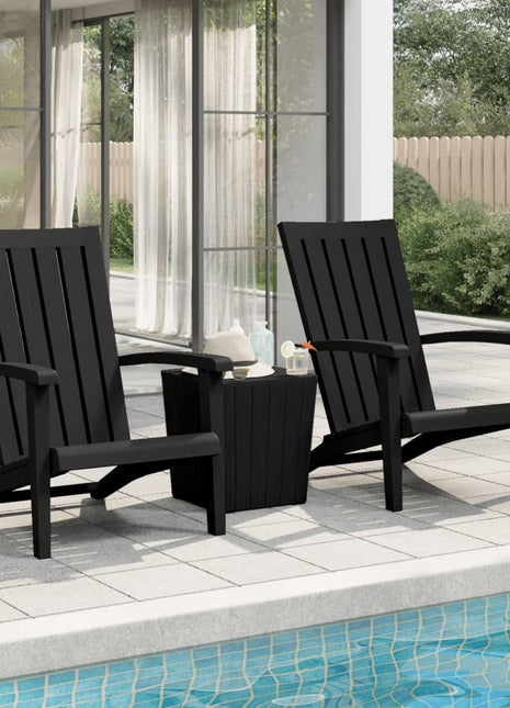 Tuinstoelen 2 st Adirondack polypropeen zwart