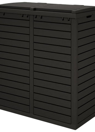 Vuilnisbak voor tuin 78x41x86 cm polypropeen zwart