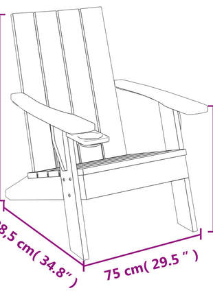 Tuinstoel Adirondack 75x88,5x89,5 cm polypropeen lichtbruin