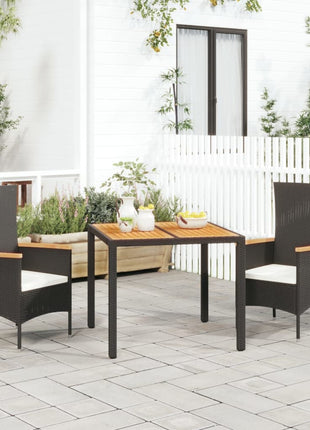 7-Delige Tuinset Met Kussens Poly Rattan Zwart