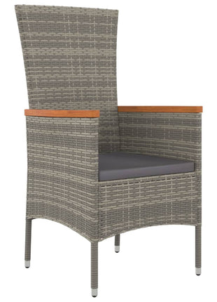 9-Delige Tuinset Met Kussens Poly Rattan Grijs