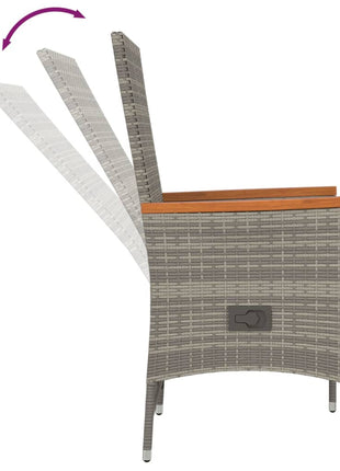9-Delige Tuinset Met Kussens Poly Rattan Grijs