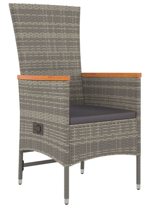3-Delige Tuinset Met Kussens Poly Rattan Grijs