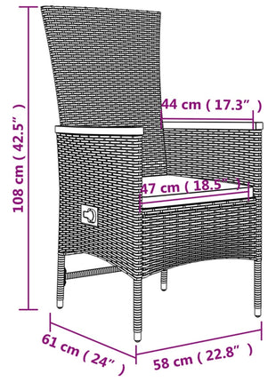 7-Delige Tuinset Met Kussens Poly Rattan Grijs