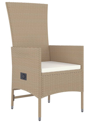 9-Delige Tuinset Met Kussens Poly Rattan Beige