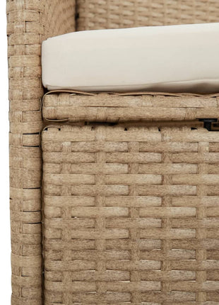 7-Delige Tuinset Met Kussens Poly Rattan Beige
