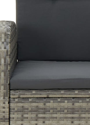 5-Delige Tuinset Met Kussens Poly Rattan Grijs