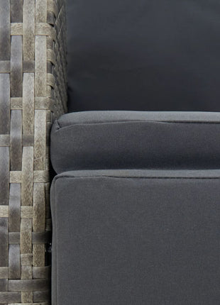 5-Delige Tuinset Met Kussens Poly Rattan Grijs