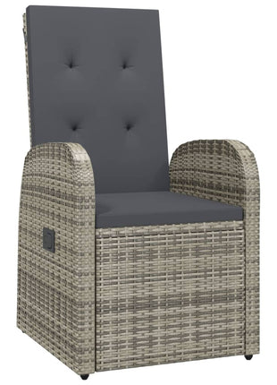9-Delige Tuinset Met Kussens Poly Rattan Grijs
