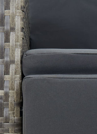 5-Delige Tuinset Met Kussens Poly Rattan Grijs