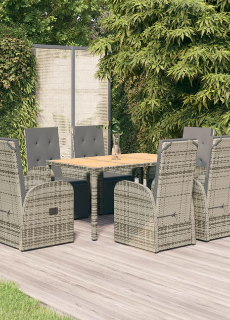 5-Delige Tuinset Met Kussens Poly Rattan Grijs