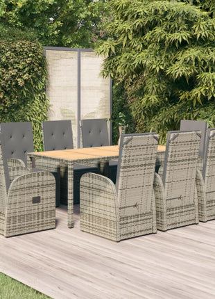 5-Delige Tuinset Met Kussens Poly Rattan Grijs