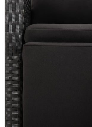7-Delige Tuinset Met Kussens Poly Rattan Zwart