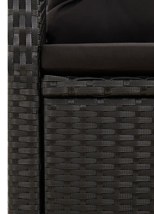 7-Delige Tuinset Met Kussens Poly Rattan Zwart