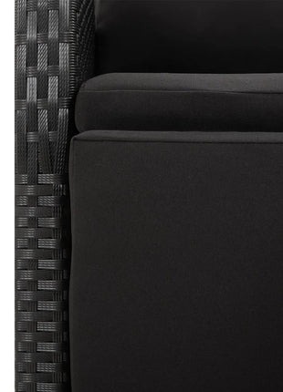 Tuinset Poly Rattan En Massief Acaciahout Zwart