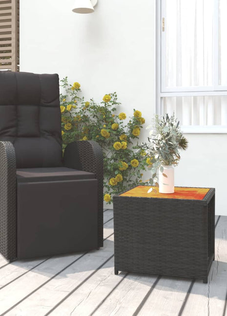 2-Delige Loungeset Poly Rattan En Zwart