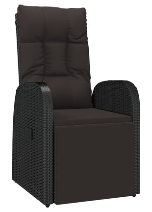 2-Delige Loungeset Poly Rattan En Zwart