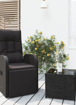 2-Delige Loungeset Poly Rattan En Zwart