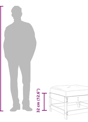 Tuinvoetenbanken Met Kussens 2 St Geïmpregneerd Grenenhout