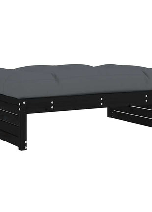 Tuinvoetenbank 120X80 Cm Massief Grenenhout Zwart