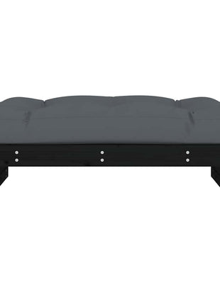 Tuinvoetenbank 120X80 Cm Massief Grenenhout Zwart