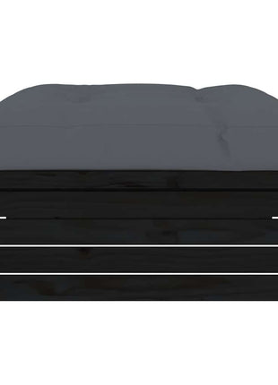 Tuinvoetenbank 120X80 Cm Massief Grenenhout Zwart