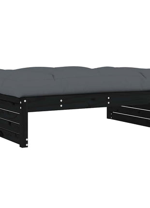 Tuinvoetenbank 120X80 Cm Massief Grenenhout Zwart