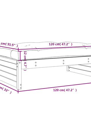 Tuinvoetenbank 120X80 Cm Massief Grenenhout Zwart