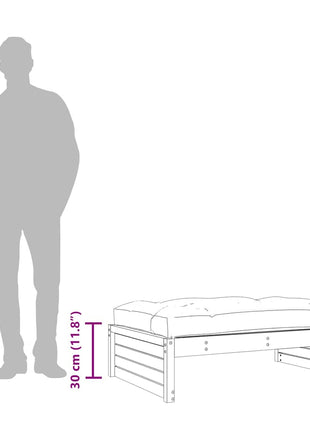 Tuinvoetenbank 120X80 Cm Massief Grenenhout Zwart