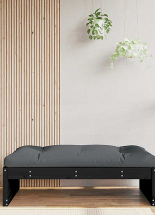 Tuinvoetenbank 120X80 Cm Massief Grenenhout Zwart