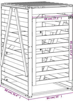 Containerberging 84X90X128,5 Cm Massief Grenenhout Grijs Grijs Grenenhout