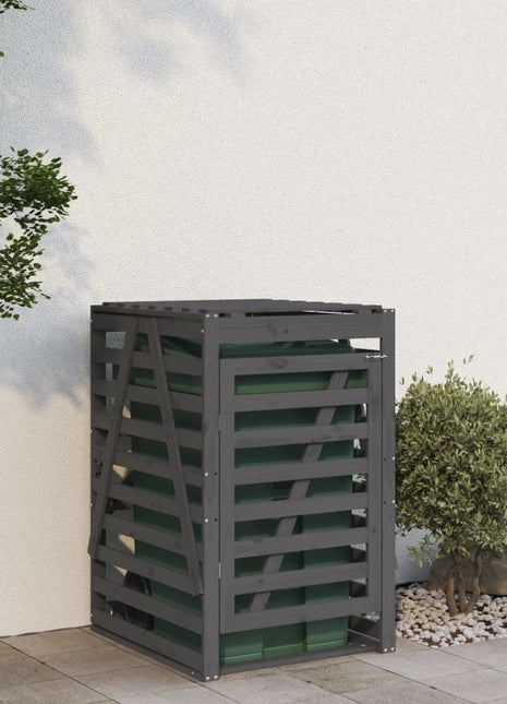 Containerberging 84X90X128,5 Cm Massief Grenenhout Grijs Grijs Grenenhout