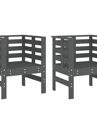 Tuinstoelen 2 st 61,5x53x71 cm massief grenenhout grijs