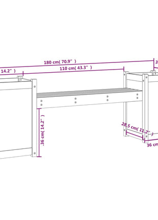 Bankje Met Plantenbakken 180X36X63 Cm Grenenhout Douglas Natuurlijk Douglashout