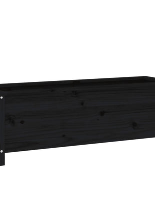 Plantenbak verhoogd 119,5x40x39 cm massief grenenhout zwart