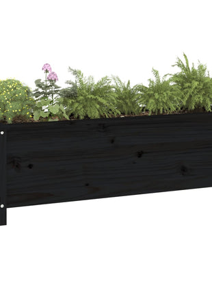 Plantenbak verhoogd 119,5x40x39 cm massief grenenhout zwart