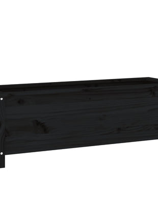 Plantenbak verhoogd 119,5x40x39 cm massief grenenhout zwart