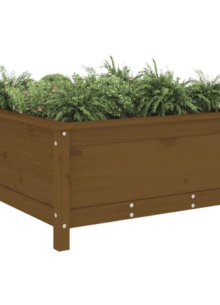 Plantenbak 82,5X82,5X39 Cm Massief Grenenhout Honingbruin
