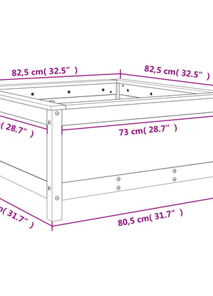 Plantenbak 82,5X82,5X39 Cm Massief Grenenhout Honingbruin